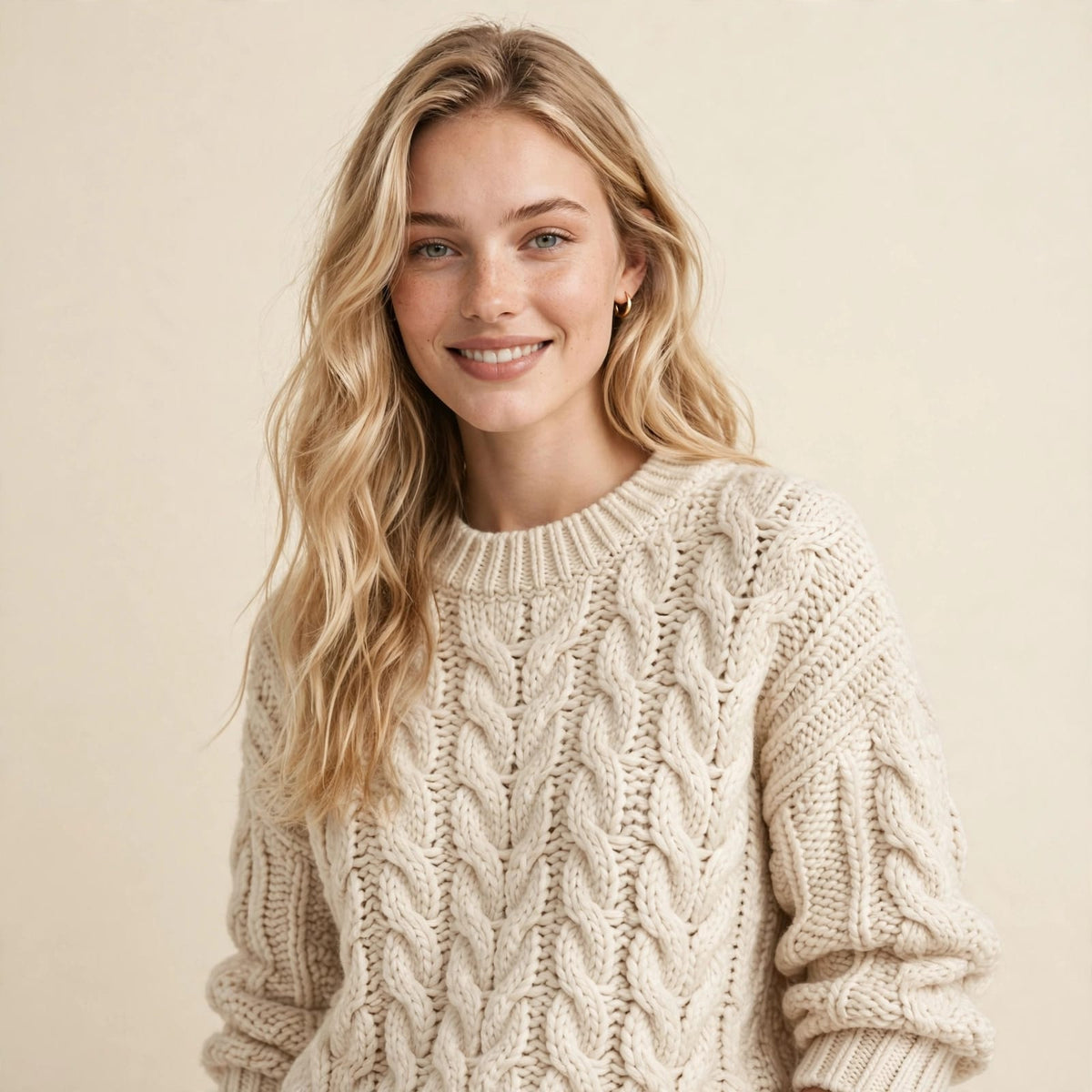 Green sweater on white background